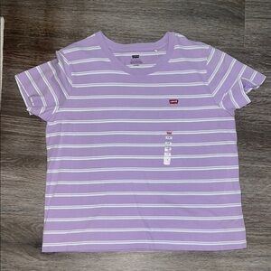 Levi's Lavender and White Striped Tee